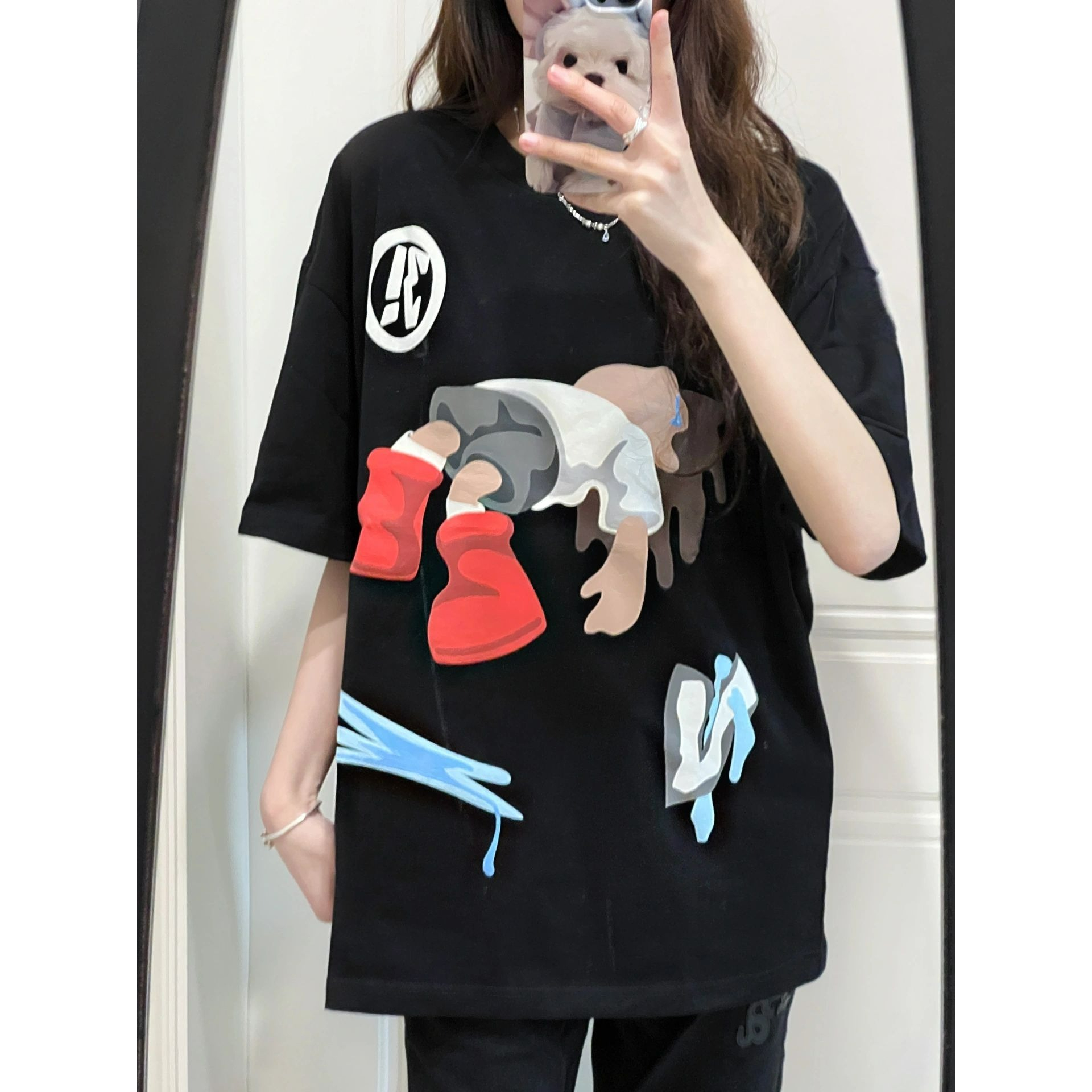 FOCUS local brand Áo thun nữ đen Astroboy Tee vintage thời trang nữ oversize tee unisex 100%cotton