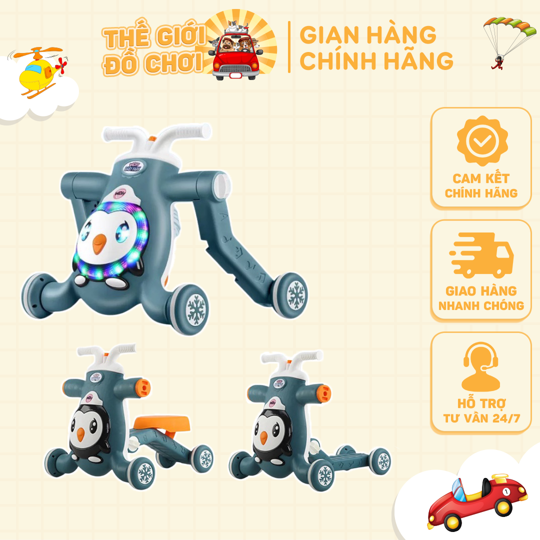 Xe Tập Đi Kiêm Xe Chòi Chân Và Scooter Đa Năng 3in1