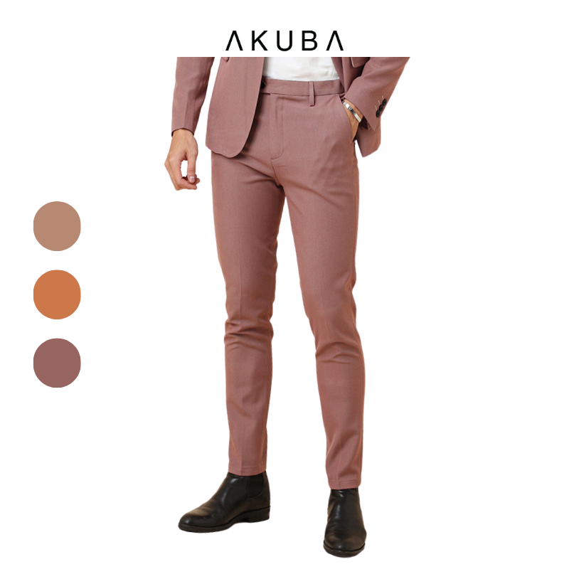 Quần Blazer nam AKUBA form slimfit, không ôm, vải fresco, đứng form, ít nhăn, có 1 nút, phong cách Hàn Quốc | C010