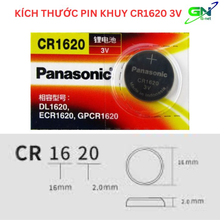 Pin CR1620 3V Panasonic cho chìa khóa ô tô, xe máy