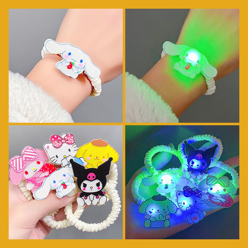 ⚡Sanrio dây cột tóc Phim tai nghe hoạt hình Kuromi Rubber Band lớn dây lông ruột lớn