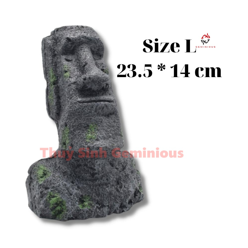 Tượng Đầu Người Trên Đảo Phục Sinh Trang Trí Bể Cá-Thuỷ Sinh Geminioius