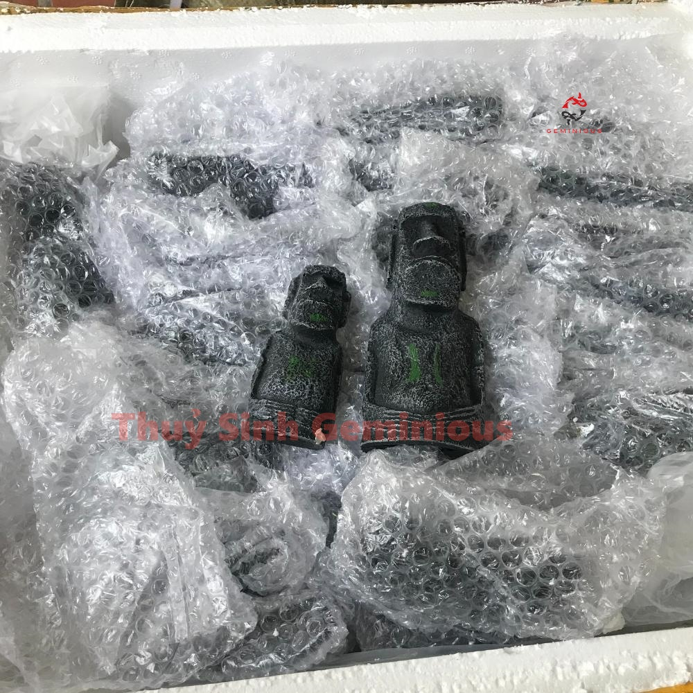 Tượng Đầu Người Trên Đảo Phục Sinh Trang Trí Bể Cá-Thuỷ Sinh Geminioius