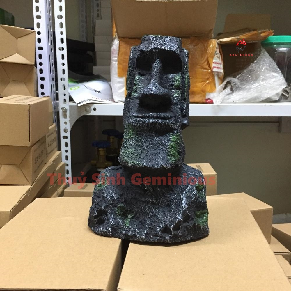 Tượng Đầu Người Trên Đảo Phục Sinh Trang Trí Bể Cá-Thuỷ Sinh Geminioius