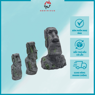 Tượng Đầu Người Trên Đảo Phục Sinh Trang Trí Bể Cá-Thuỷ Sinh Geminioius