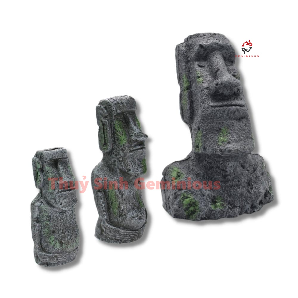 Tượng Đầu Người Trên Đảo Phục Sinh Trang Trí Bể Cá-Thuỷ Sinh Geminioius