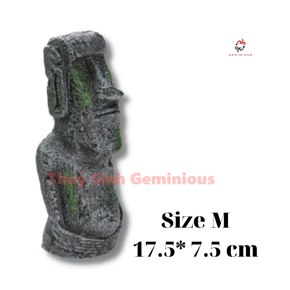 Tượng Đầu Người Trên Đảo Phục Sinh Trang Trí Bể Cá-Thuỷ Sinh Geminioius