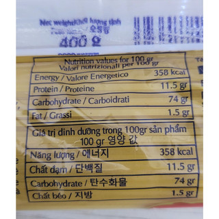 (gói 400g) MÌ ỐNG SPAGHETTI PAVONI Spaghetti Pasta