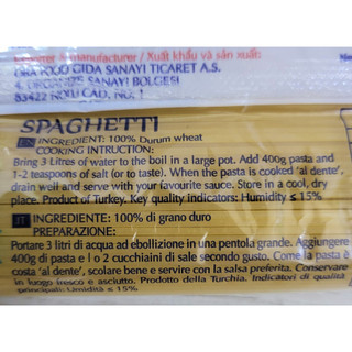 (gói 400g) MÌ ỐNG SPAGHETTI PAVONI Spaghetti Pasta