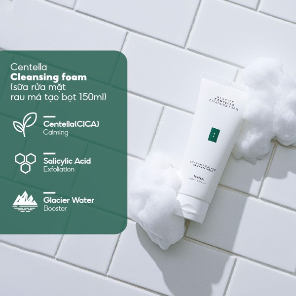 Sữa rửa mặt rau má FEELXO Glacier Centella Cleansing Foam 150ml