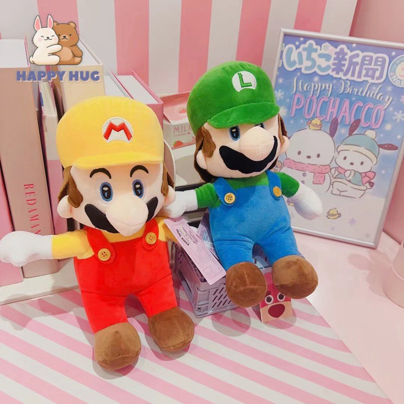 Búp bê nhồi bông nhân vật hoạt hình MARIO và LUIGI size 25cm, gấu bông dễ thương cho bé - Happy Hug