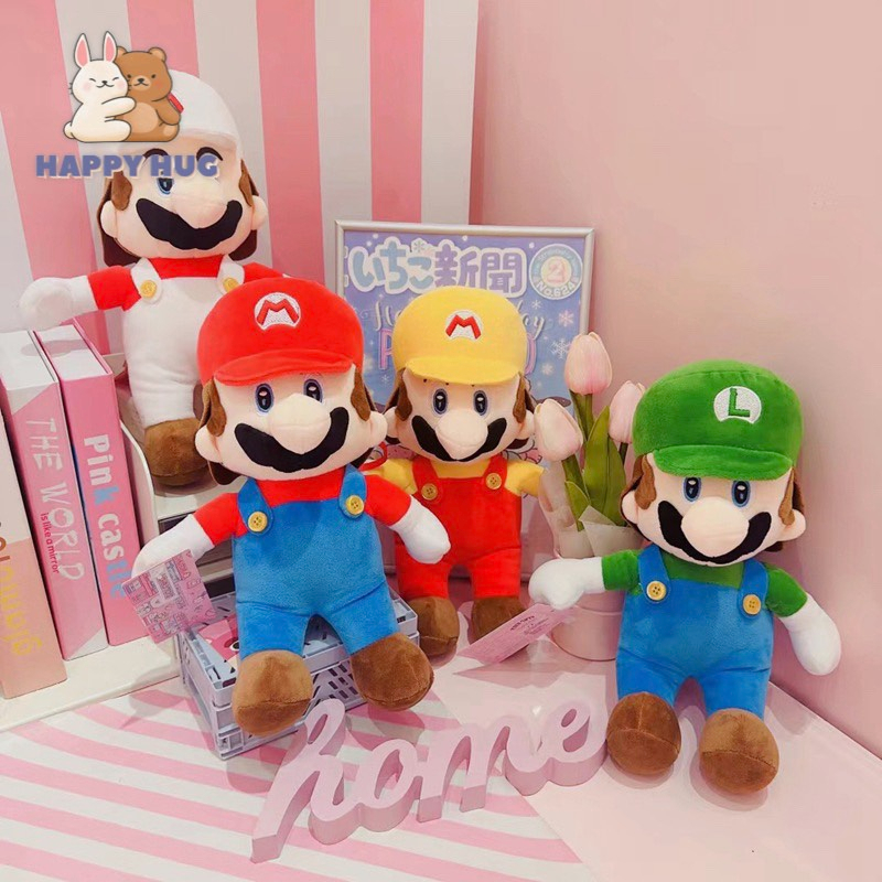 Búp bê nhồi bông nhân vật hoạt hình MARIO và LUIGI size 25cm, gấu bông dễ thương cho bé - Happy Hug