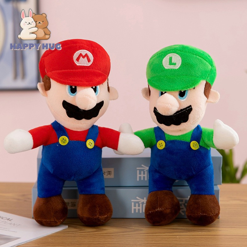 Búp bê nhồi bông nhân vật hoạt hình MARIO và LUIGI size 25cm, gấu bông dễ thương cho bé - Happy Hug