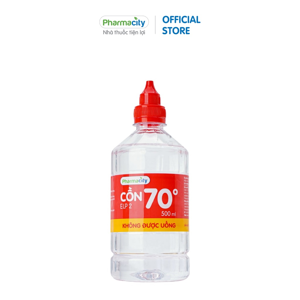 Cồn 70 độ Pharmacity sát khuẩn tiệt trùng tiện lợi (500ml)