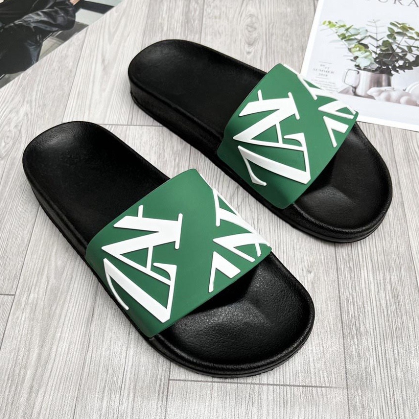 Dép nam quai ngang chống trượt DSQ 2 bản mới nhất logo LÁ nhiều màu - dép nam cao cấp