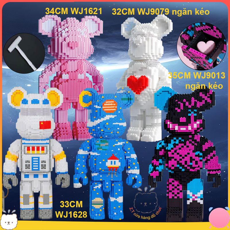 Lego Gấu bearbrick JINX Mô Hình Lắp Ráp  Đồ Chơi lego phi hành gia SIZE 32-35cm Đồ chơi hình khối