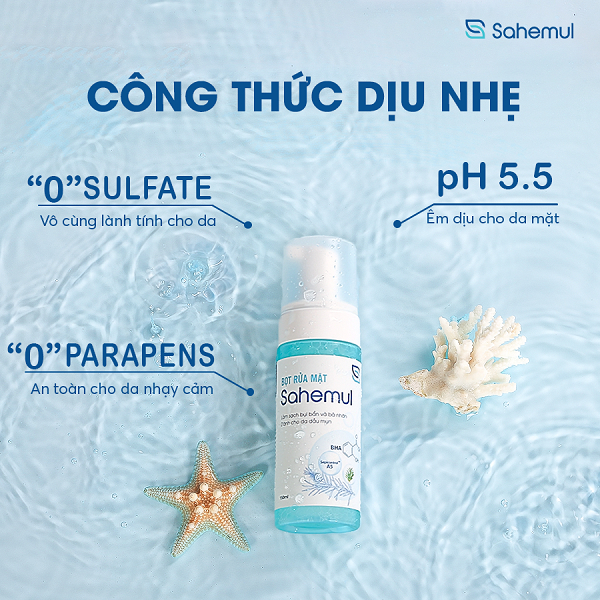 Combo 3 sản phẩm Kem Chống Nắng, Bọt Rửa Mặt, Kem Chấm Mụn Sahemul