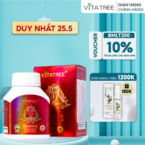 Viên uống tăng cường sinh lý nam giới Vitatree Essence Of Kangaroo 40000 Max100 viên Úc