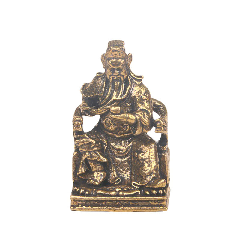 Vật phẩm trưng bày bằng đồng hình ông quan công ngồi đọc sách - Sản phẩm dùng trang trí phòng khách bàn làm việc.