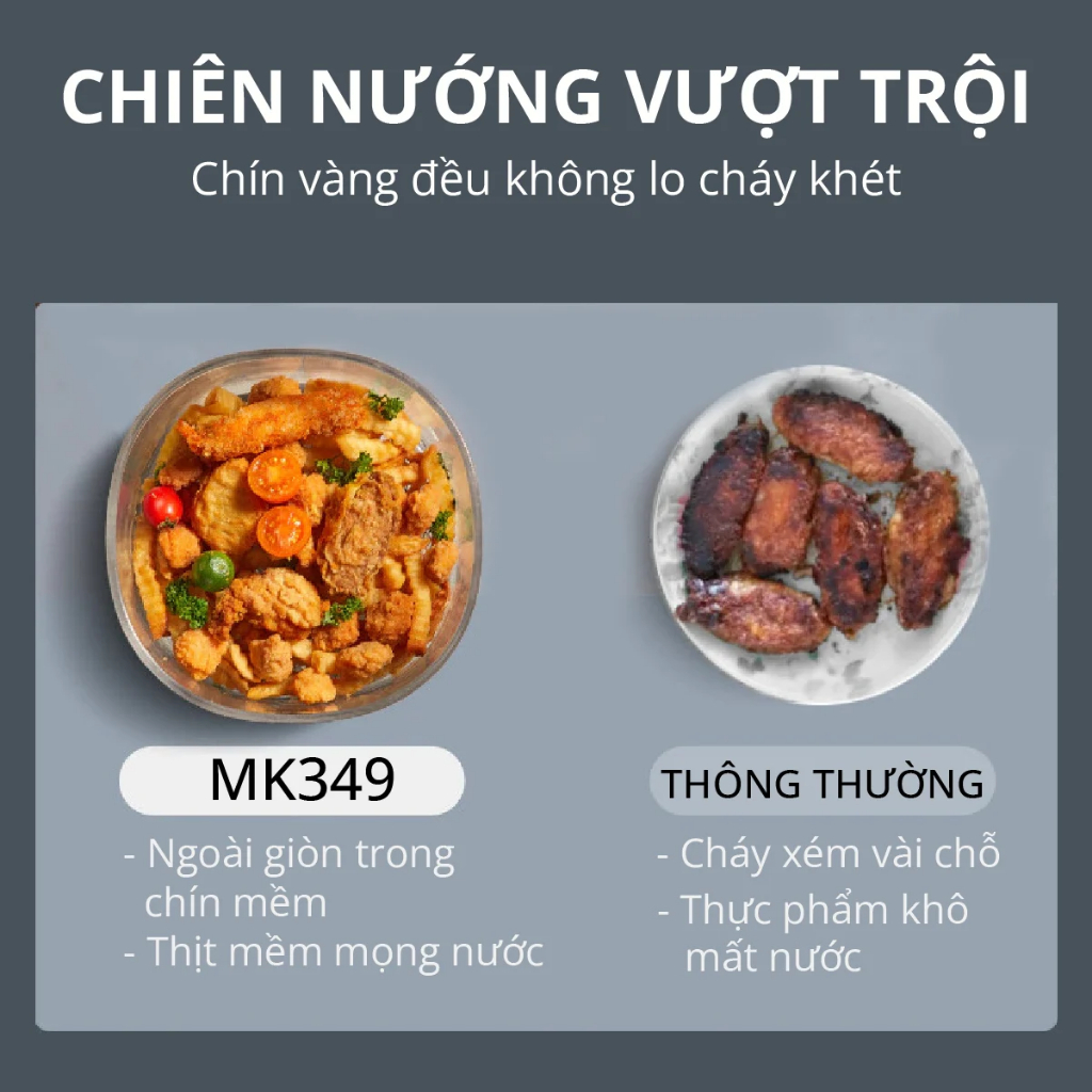 (Phụ kiện) Lòng nồi thủy tinh cho nồi chiên Mishio MK349 6L - Không kèm vỉ và tay cầm