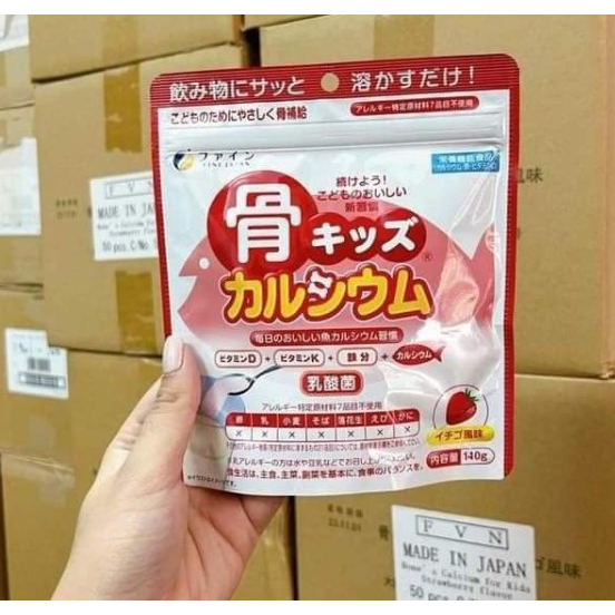 Bột Canxi Từ Cá Tuyết Nhật Bản Fine Japan 140G date tháng 8/2024 (mẫu mới bổ sung thêm vitamin C)