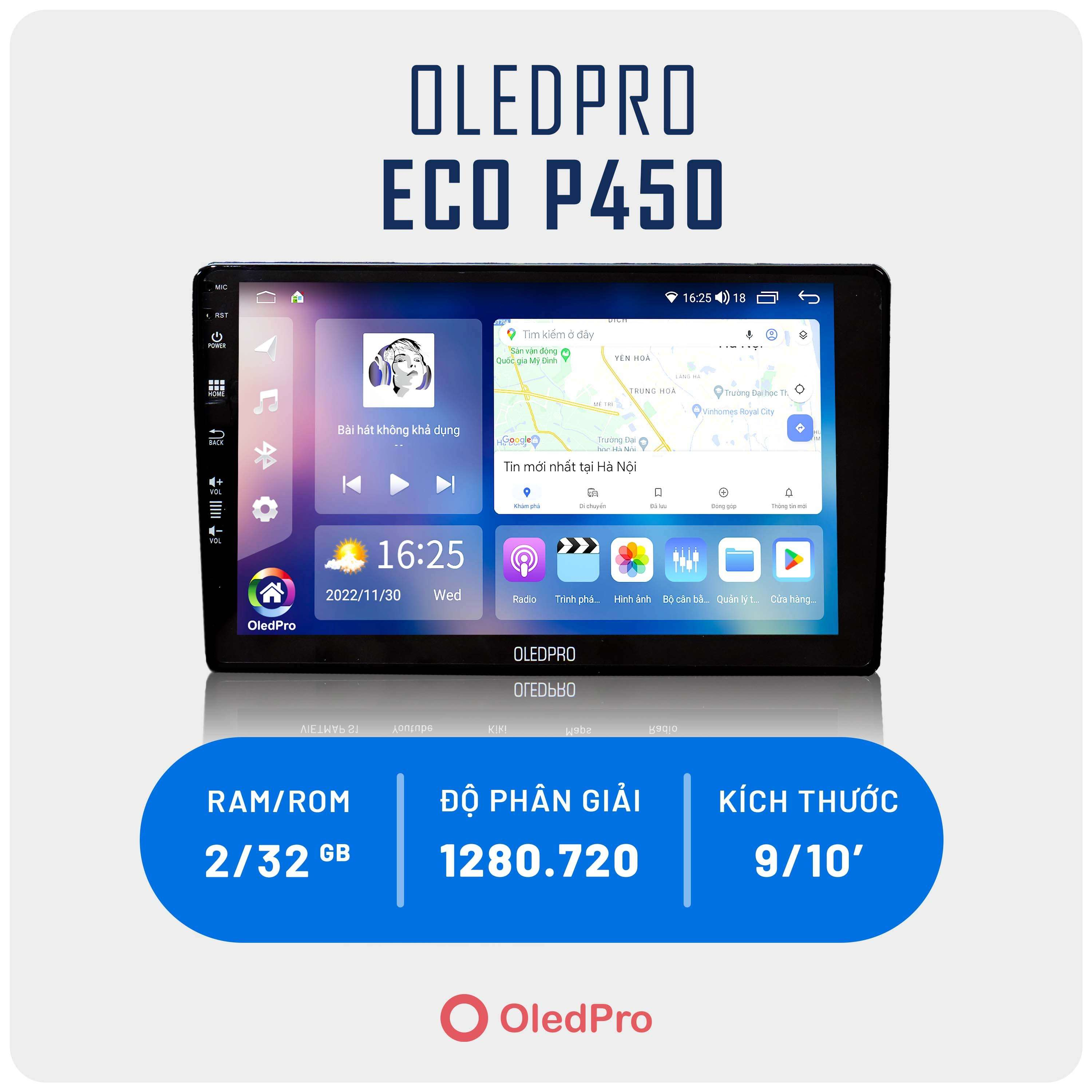 Màn hình Android ô tô OledPro Eco P450 Chính Hãng New 2023