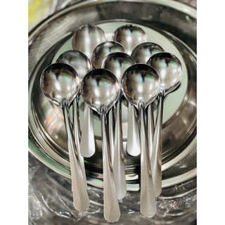 Giá sỉ 10 cái Muỗng súp tròn inox cao cấp