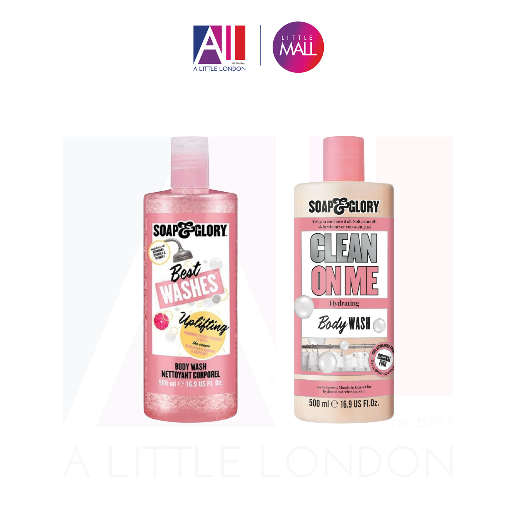 [TOP 1 SHOPEE] Sữa tắm Soap &amp; Glory Clean On Me / Best Washes Uplifting Body Wash 500ml (Bill Anh)