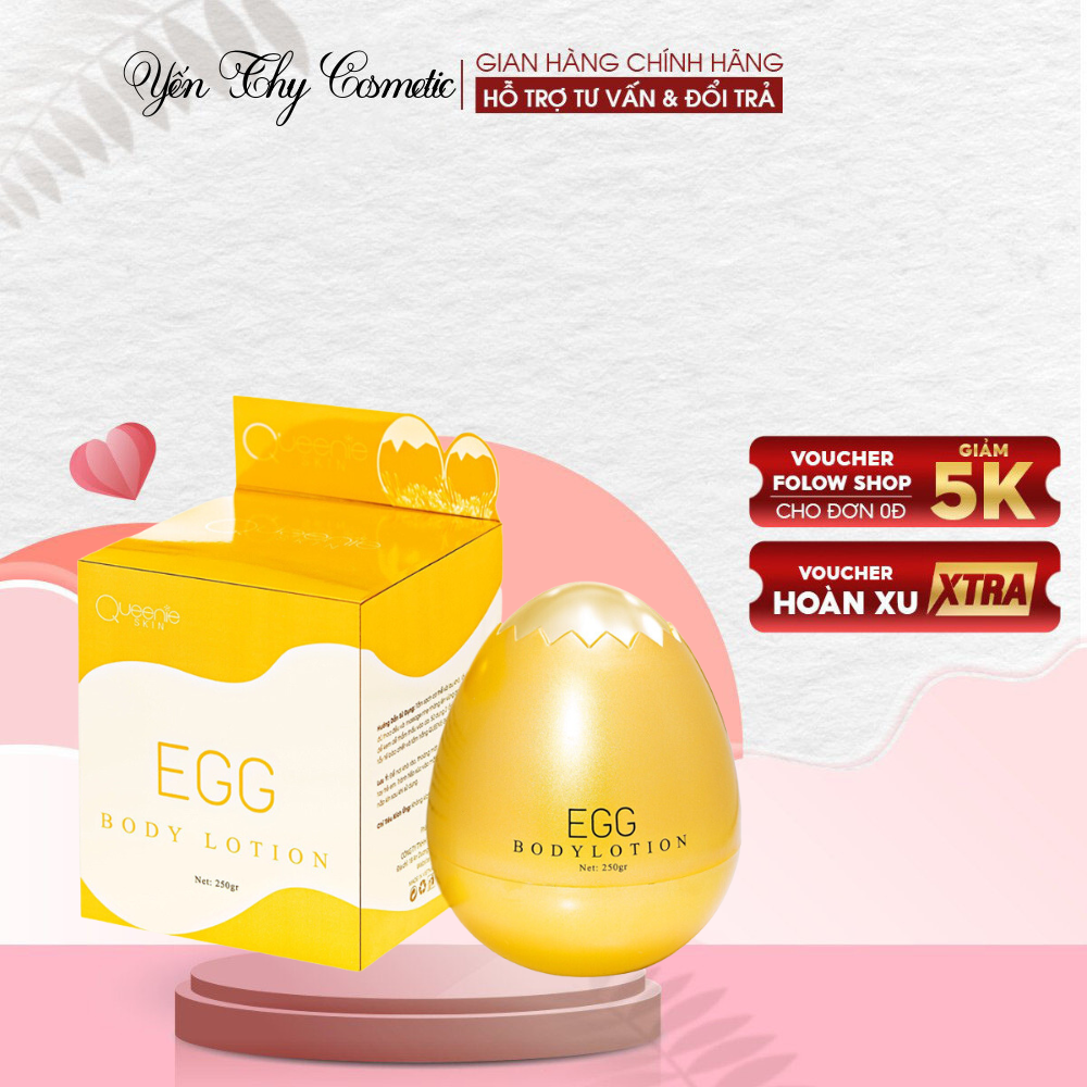 Kem Body Trứng Nghệ Vàng Queenie Dưỡng Da Trắng Sáng Bật Tông Sau 1 Tuần Sừ Dụng