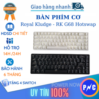 Bàn Phím Cơ Không Dây Hotswap RK G68, RK100 Led Đơn Sắc. Ba Chế Độ Bluetooth 5.0/ 2.4G - Kèm USB reiceiver/Type C
