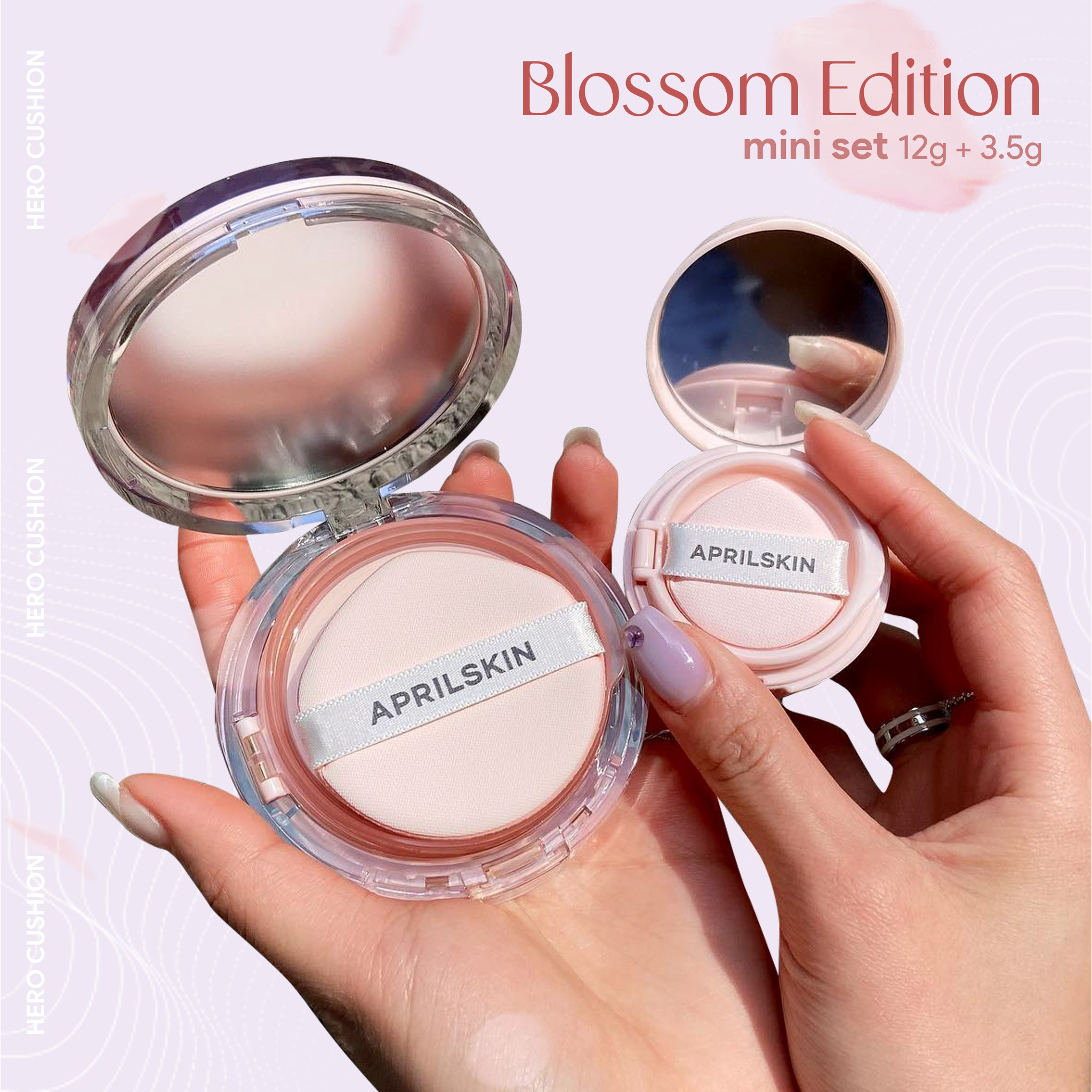 Set Phấn nước APRILSKIN Hero Blossom Mini Cushion Limited Edition (12g+3.5g)