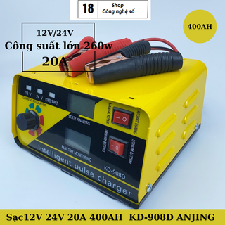 Sạc bình acquy 12v - 24v 400ah kd-908d, bộ sạc bình acquy tự ngắt thông minh hàng chính hãng anjing