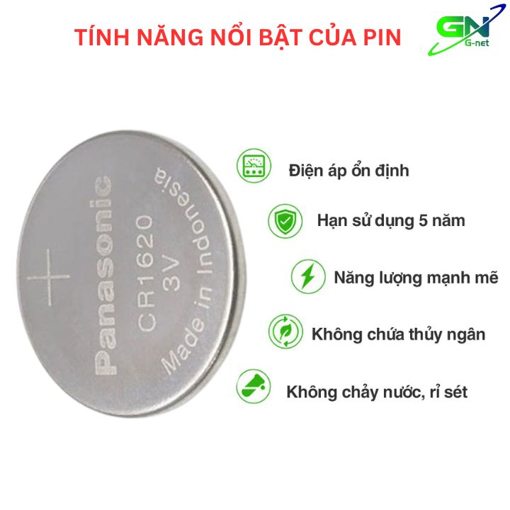 Pin CR1620 3V Panasonic cho chìa khóa ô tô, xe máy