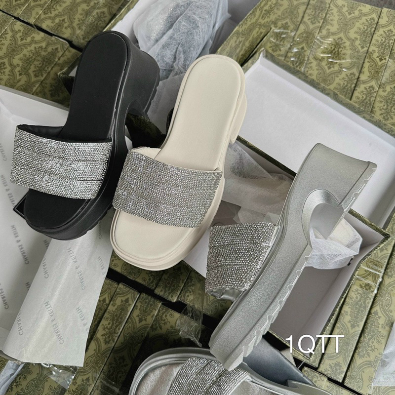 Dép Bánh Mì Gót Vuông Quai Xoàn Cao Cấp Sang Chảnh