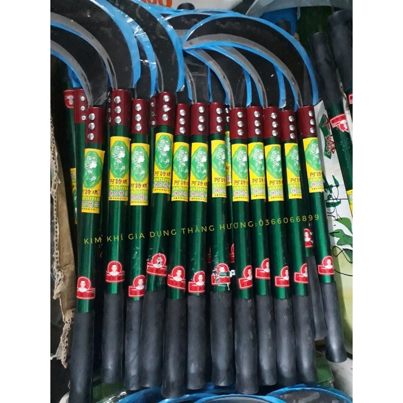 Liềm phát cỏ dài 50cm phát cành , lưới hái cán nhôm hình cô gái