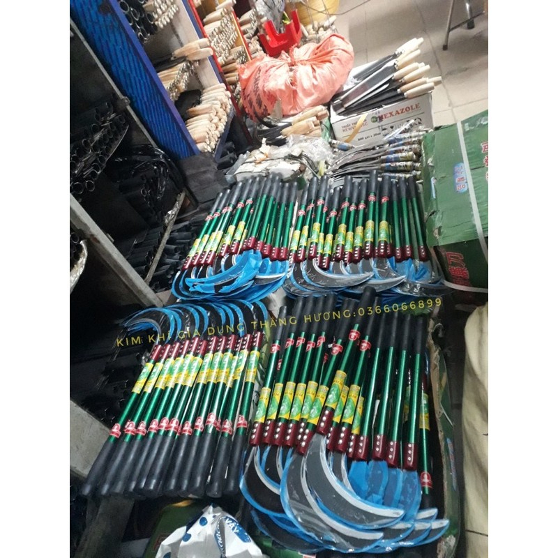 Liềm phát cỏ dài 50cm phát cành , lưới hái cán nhôm hình cô gái