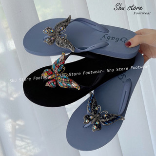 Shu Store | Dép kẹp đính đá hình bướm nữ quảng châu cao cấp