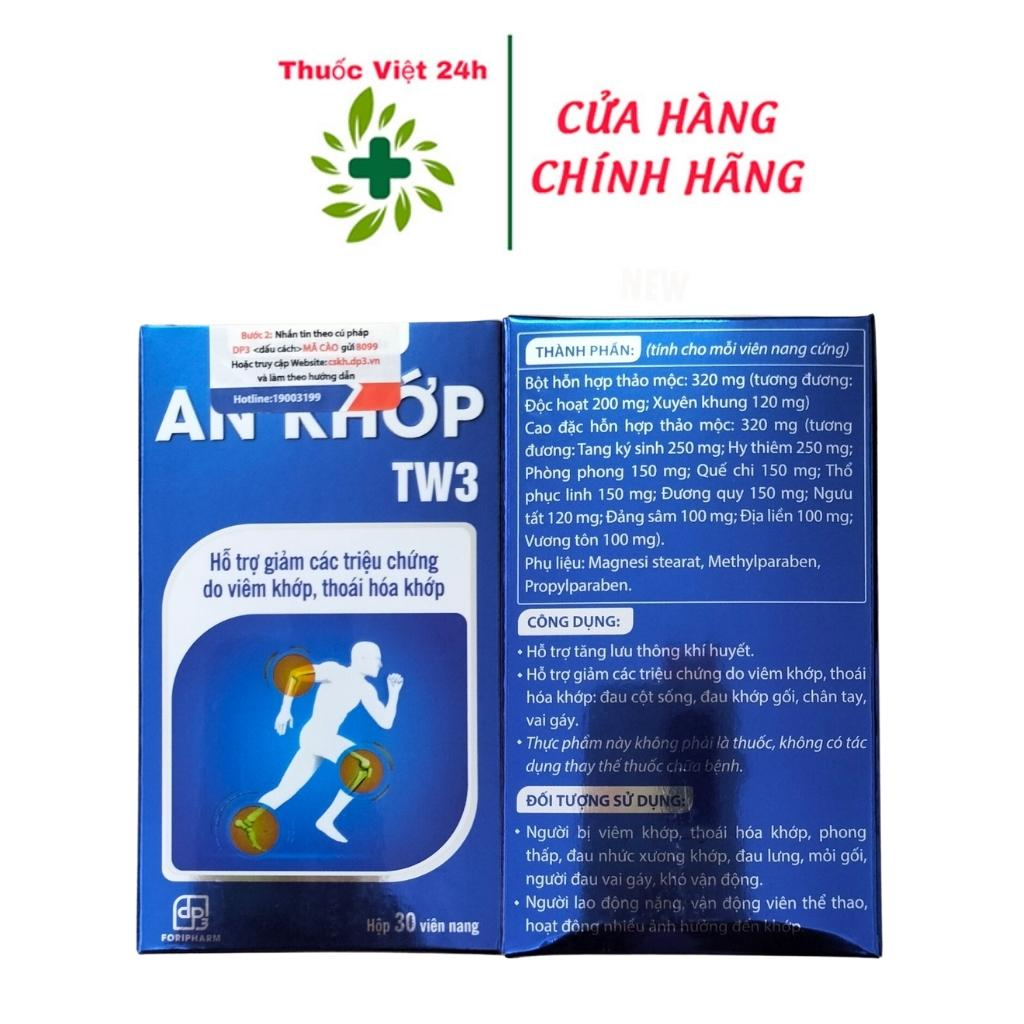 An khớp TW3 - Hỗ Trợ Tăng Lưu Thông Khí Huyết - Hộp 30 viên - ThuocViet24h