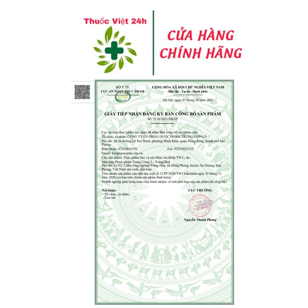 An khớp TW3 - Hỗ Trợ Tăng Lưu Thông Khí Huyết - Hộp 30 viên - ThuocViet24h