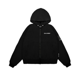 Áo khoác kaki form rộng DAVIES màu đen có nón Hooded Jacket local brand | D31-AK1