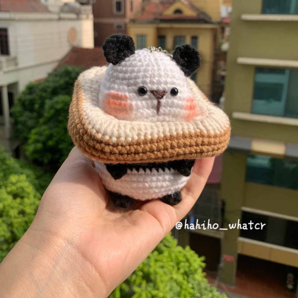 Gấu trúc bánh mì | Móc khóa, thú bông handmade