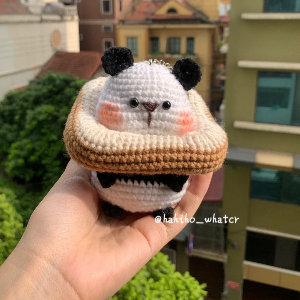 Gấu trúc bánh mì | Móc khóa, thú bông handmade