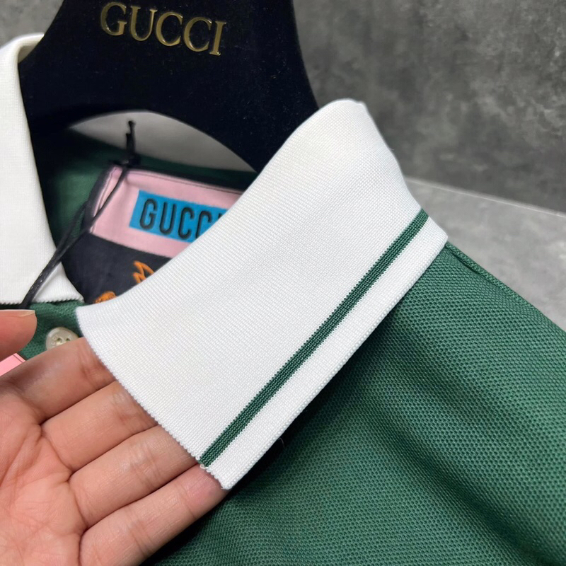 ⚡️[Hight Quality] Hàng Có Sẵn!! Áo Polo Gu'c'ci GG Pineapple Green Họa Tiết Quả Dứa Trước Ngực - Hàng Loại 1 Polo G.C