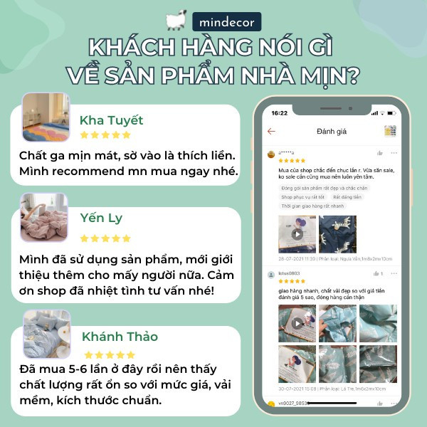 Set chăn trần hè ga gối MỊN DECOR họa tiết chất đũi mát mịn