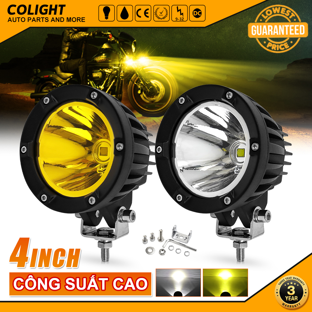 Đèn led 45W màu vàng/trắng cho xe SUV ATV xe tải tiện dụng Đèn trợ sáng ô tô, xe máy
