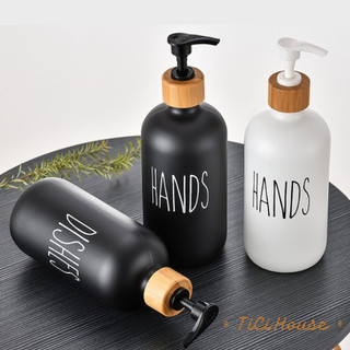 Bình đựng xà phòng, chai lọ đựng nước rửa tay hands dishes soap trắng đen tici house