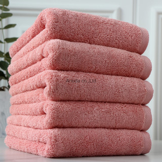 3 Cái Khăn Tắm Cao Cấp Anoda Màu Hồng-Vua Khăn Dùng Cho Gia Đình 100% Cotton sợi chải kỹ Thấm Hút Không Ra Màu- 40x80cm