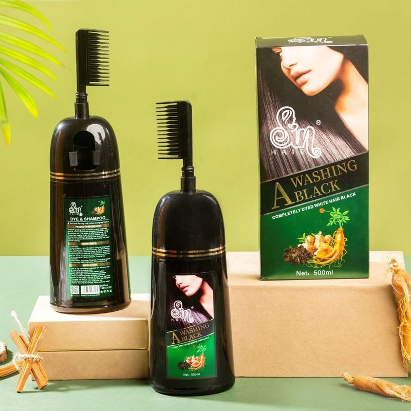 Dầu Gội Phủ Bạc Sin Hair Nhật Bản 500ml Phủ Bạc Màu Đen Nâu Màu Thời Trang Đều Màu Tự Nhiên
