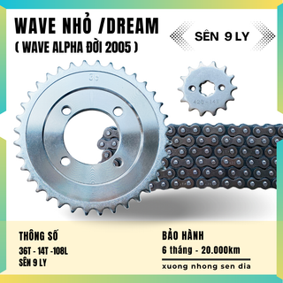 Bộ nhông sên dĩa Dream/ Wave alpha đời 2005/ Wave nhỏ/ Wave Trung quốc