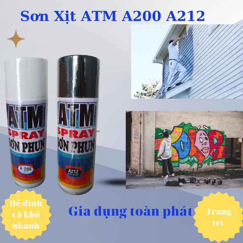 Sơn xịt ATM Spray A200 và 212 400ml  thùng 12 chai